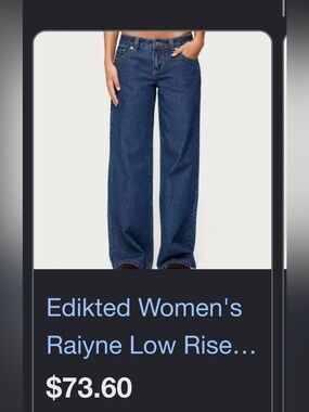 Edikted Women's Dark Blue Wide-Leg Jeans
